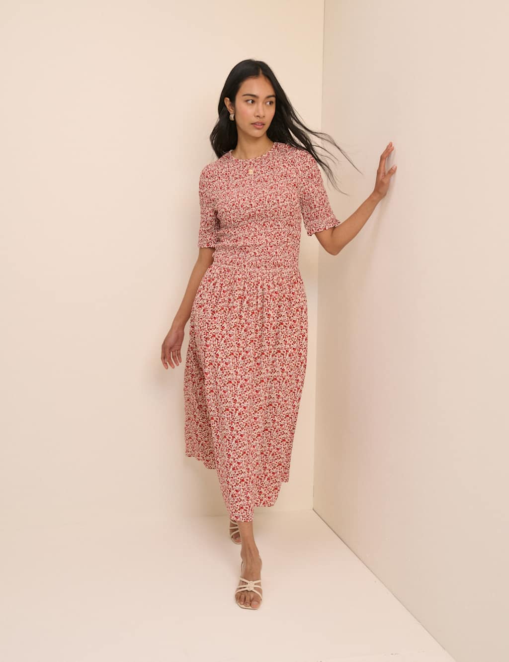Nobody's Child Women's Pure Cotton Checked Midaxi Smock Dress - 16 - Multi - Available at M&S