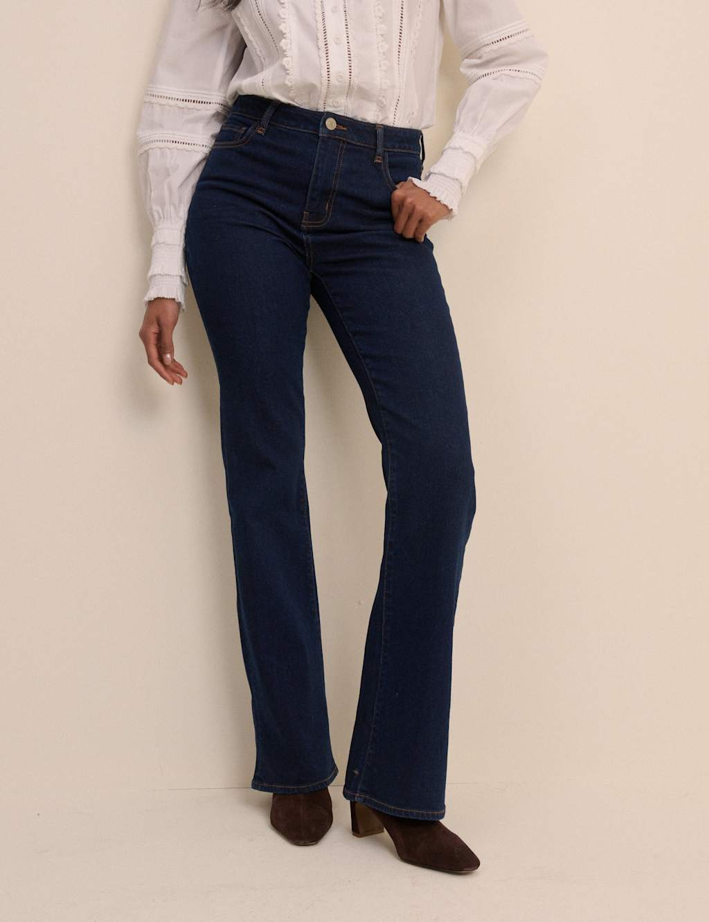 Nobody's Child Women's High Waisted Bootcut Jeans - 14 - Blue - Available at M&S