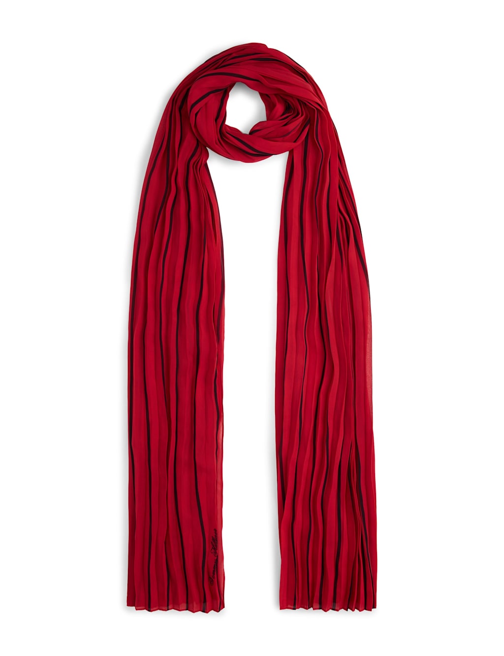 Tommy Hilfiger Women's Pure Silk Printed Pleated Scarf - Soft White - Available at M&S