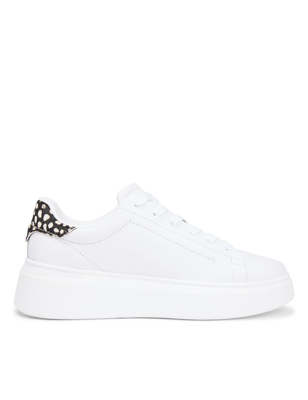 Tommy Hilfiger Leather Animal Print Platform Trainers White Mix