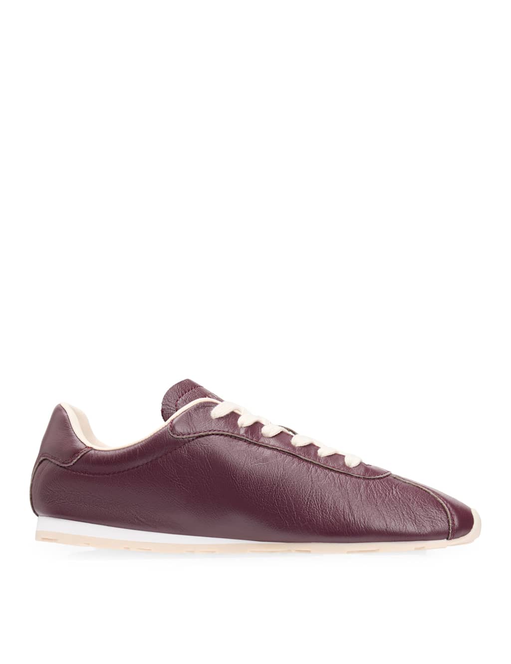 Tommy Hilfiger Leather Low Profile Runner Trainers Burgundy