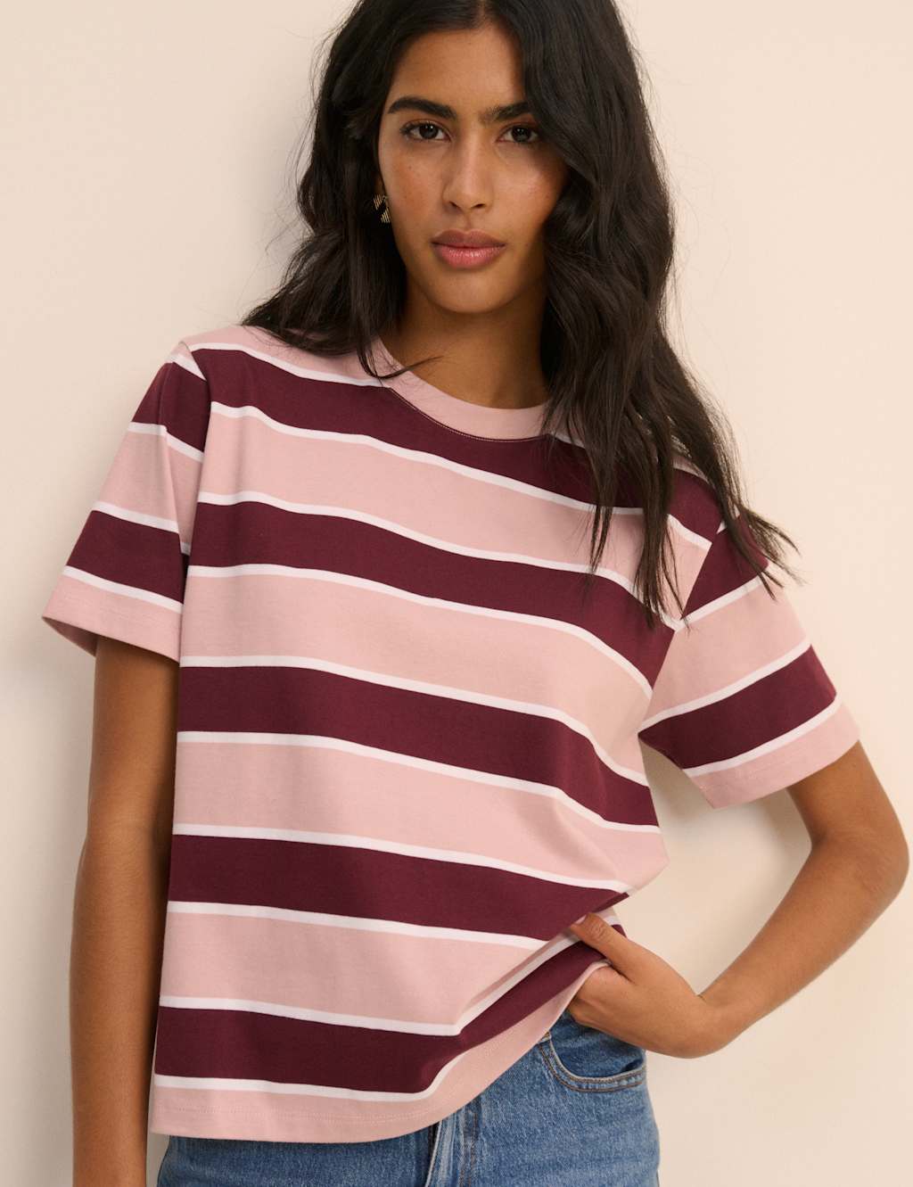 Nobody's Child Women's Pure Cotton Striped Boxy Top - Extra Small - Multi - Available at M&S
