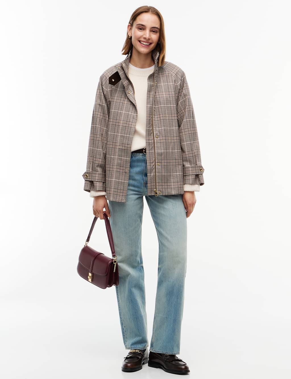 Tommy Hilfiger Women's Pure Cotton Checked Cape Coat - Medium - Brown Mix - Available at M&S