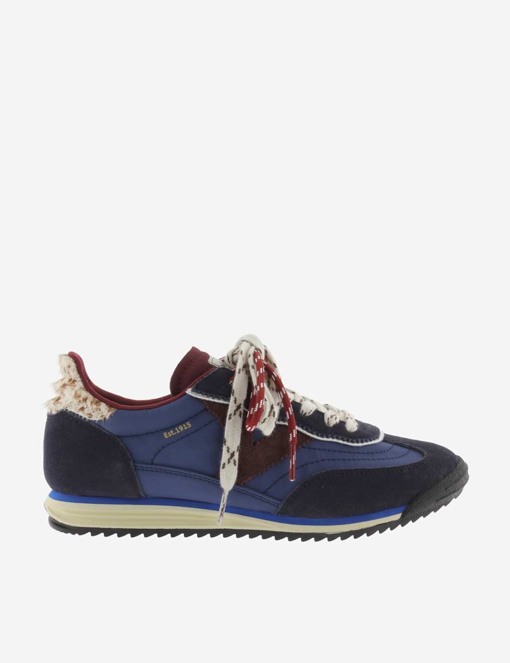 Victoria Women's Double Lace Suede Panel Trainers - 6 - Blue - Available at M&S