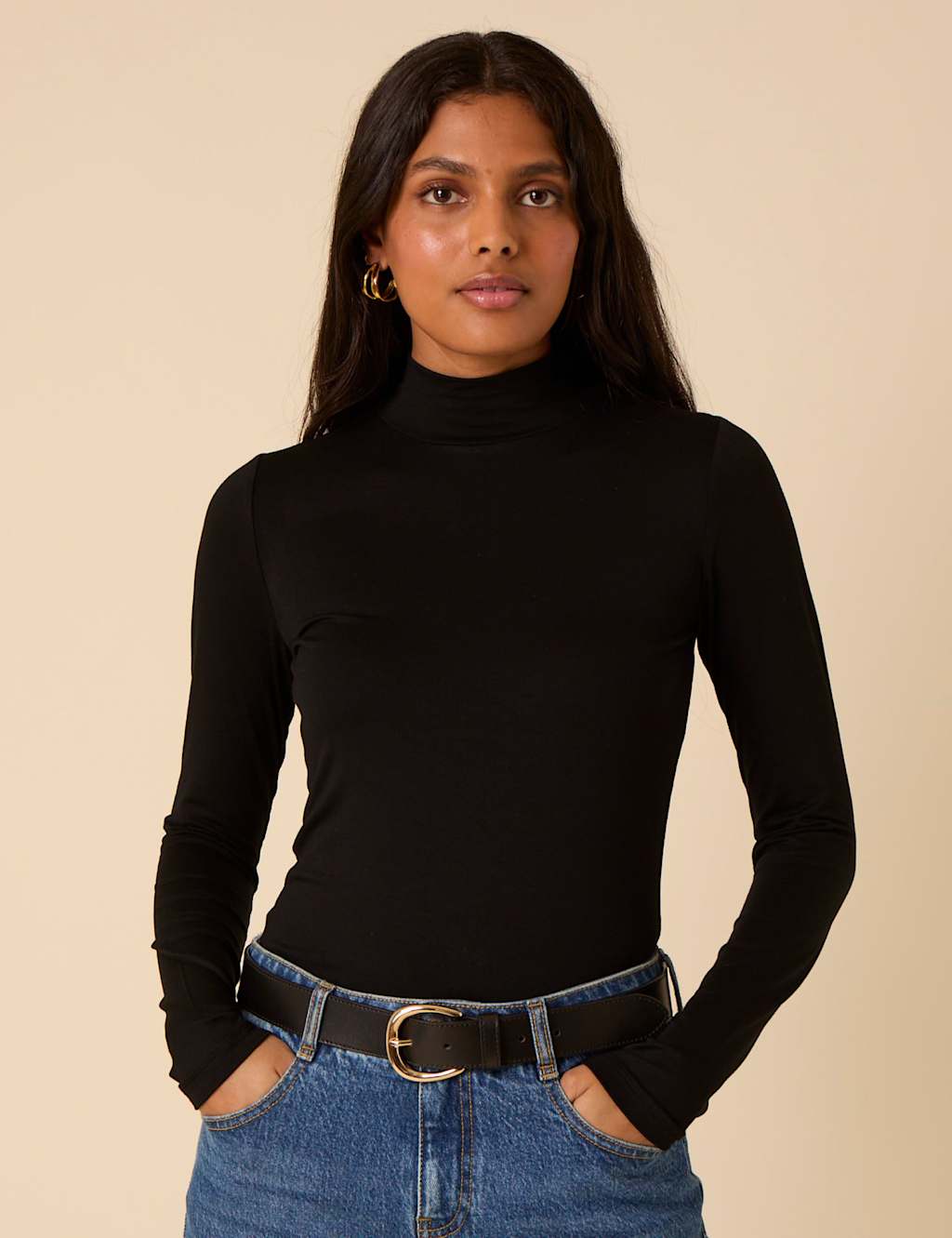 Nobody's Child Funnel Neck Top Black