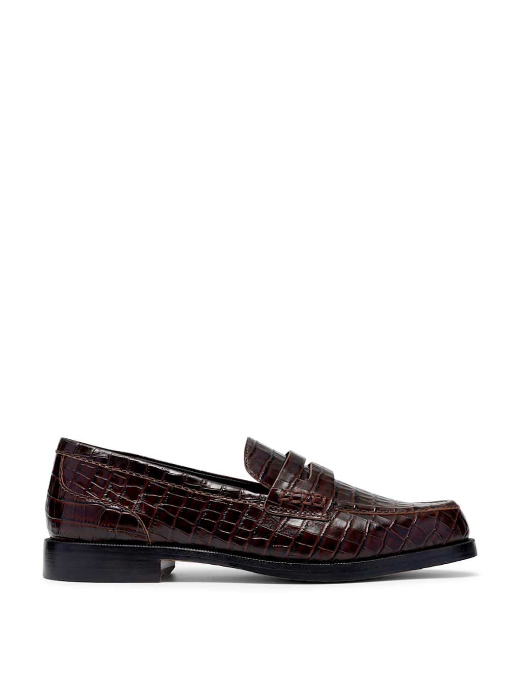 Clarks Women's Straven2 Penny Brown Croc - 5 - Available at M&S
