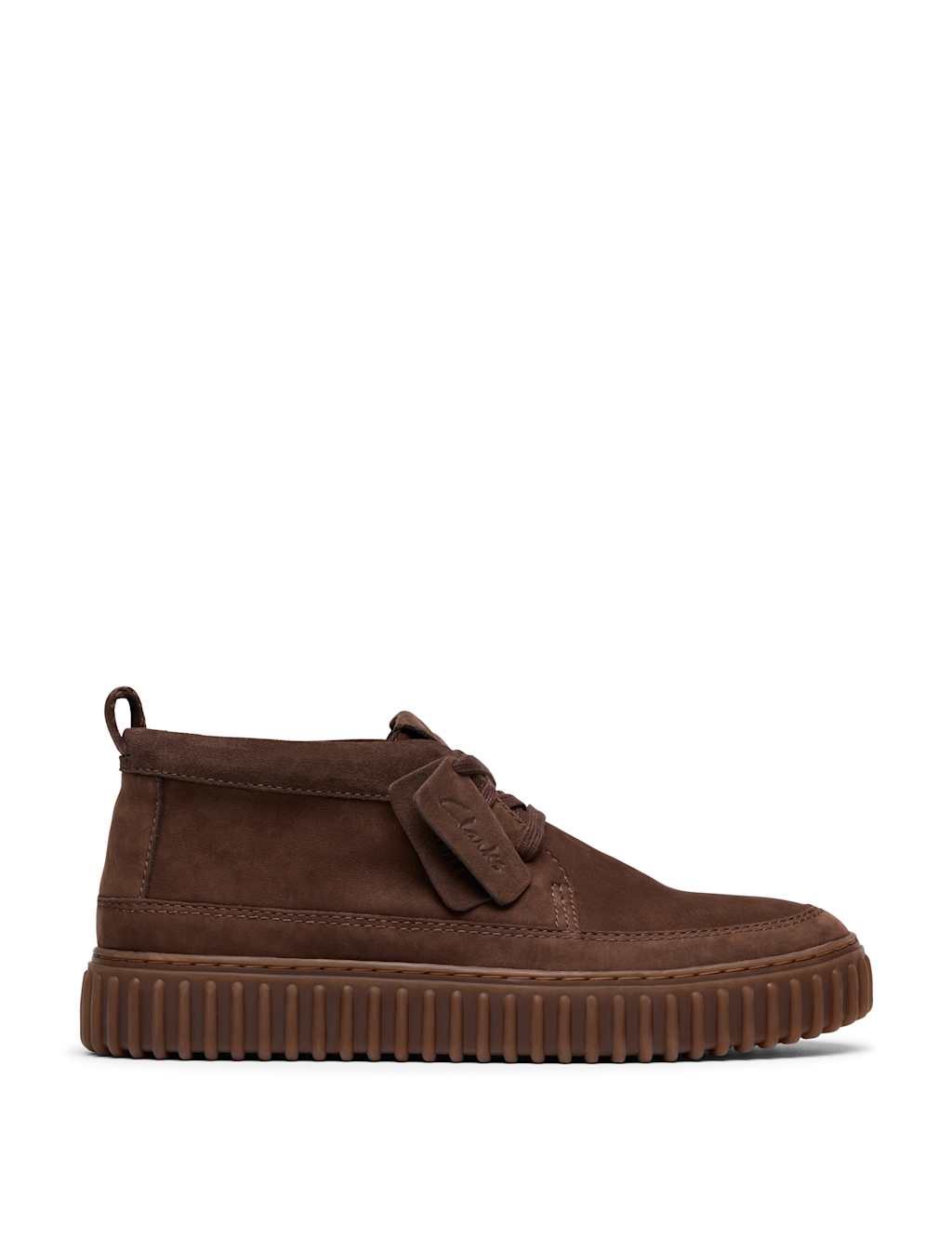 Clarks Men's Nubuck Leather Casual Boots - 8 - Brown - Available at M&S