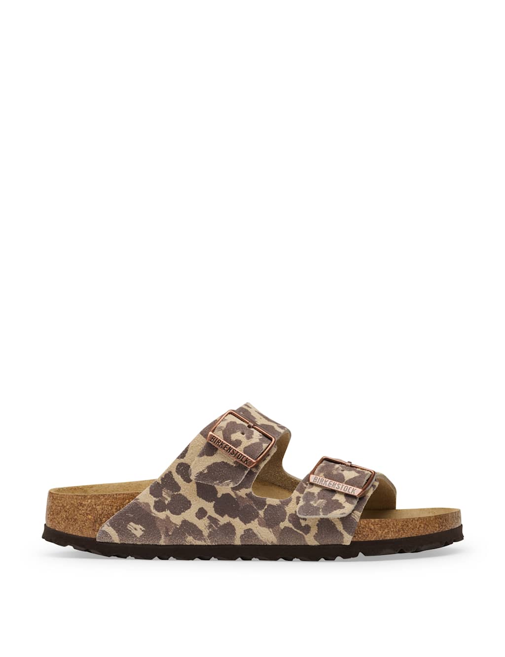 Birkenstock Women's Arizona Suede Animal Print Footbed Sandals - 7 - Beige - Available at M&S