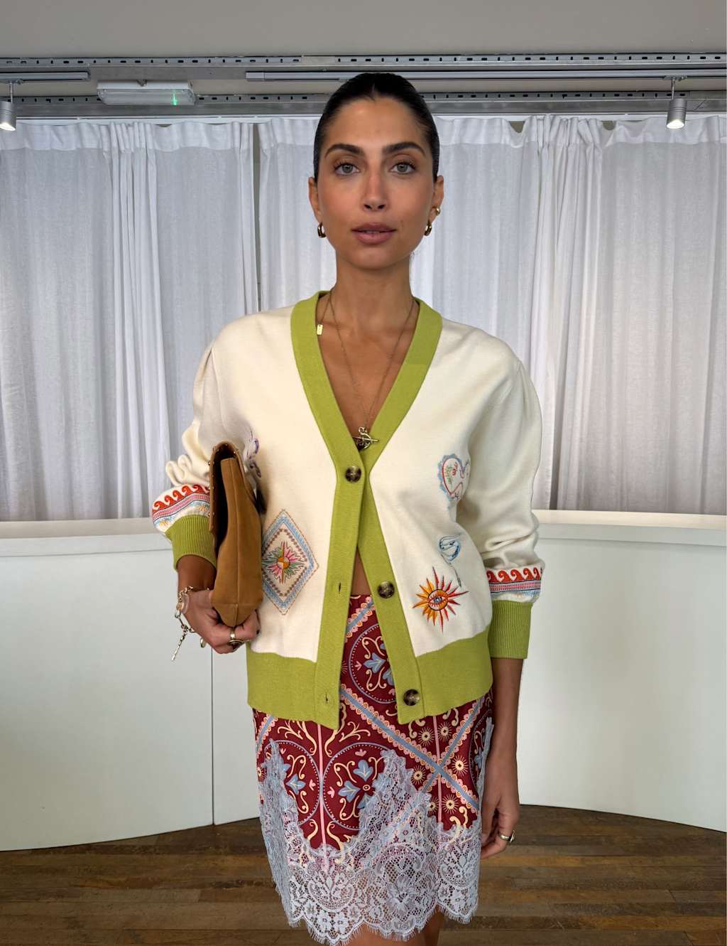 Never Fully Dressed Women's Cardigan with Charms Embroidery - Small - Cream Mix - Available at M&S