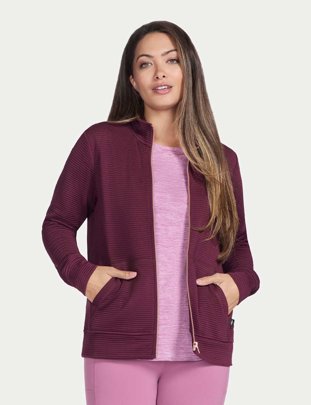 Skechers Women's Go Walk Textured Jacket - Extra Large - Dark Pink - Available at M&S