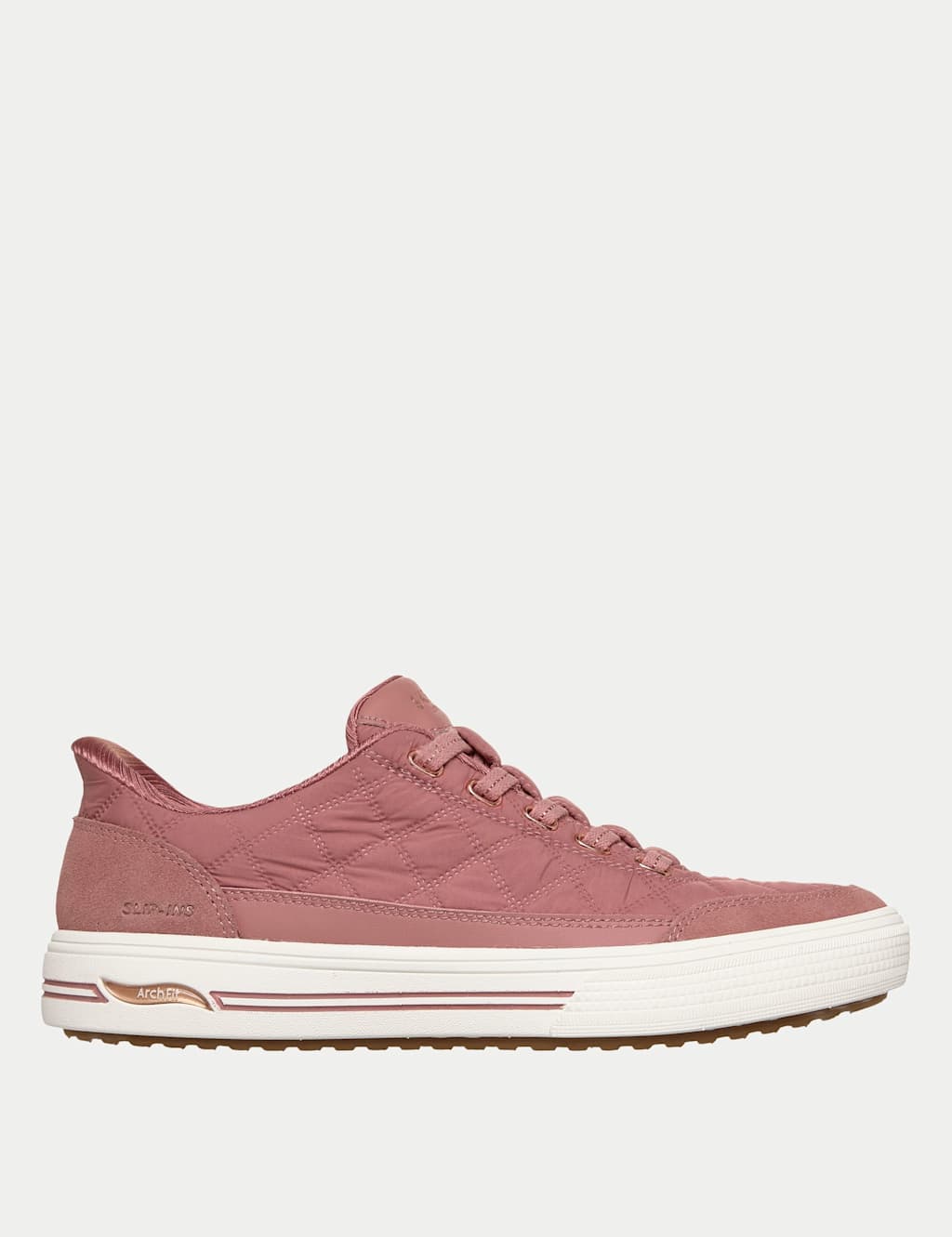 Skechers Women's Arch Fit Arcade Cuddle Steps Quilted Trainers - 3 - Pink - Available at M&S