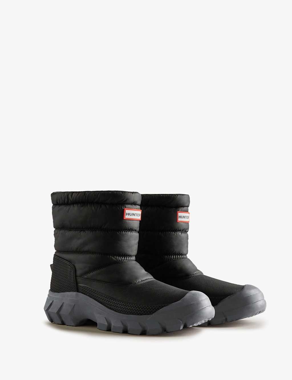 Hunter Glacier Short Snow Boots Black/Grey
