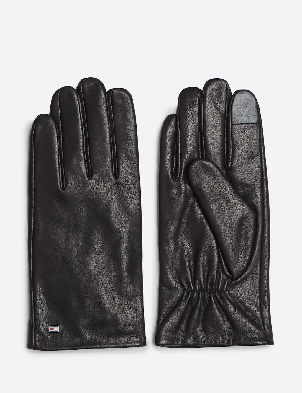 Tommy Hilfiger Essential Leather Flag Gloves Black