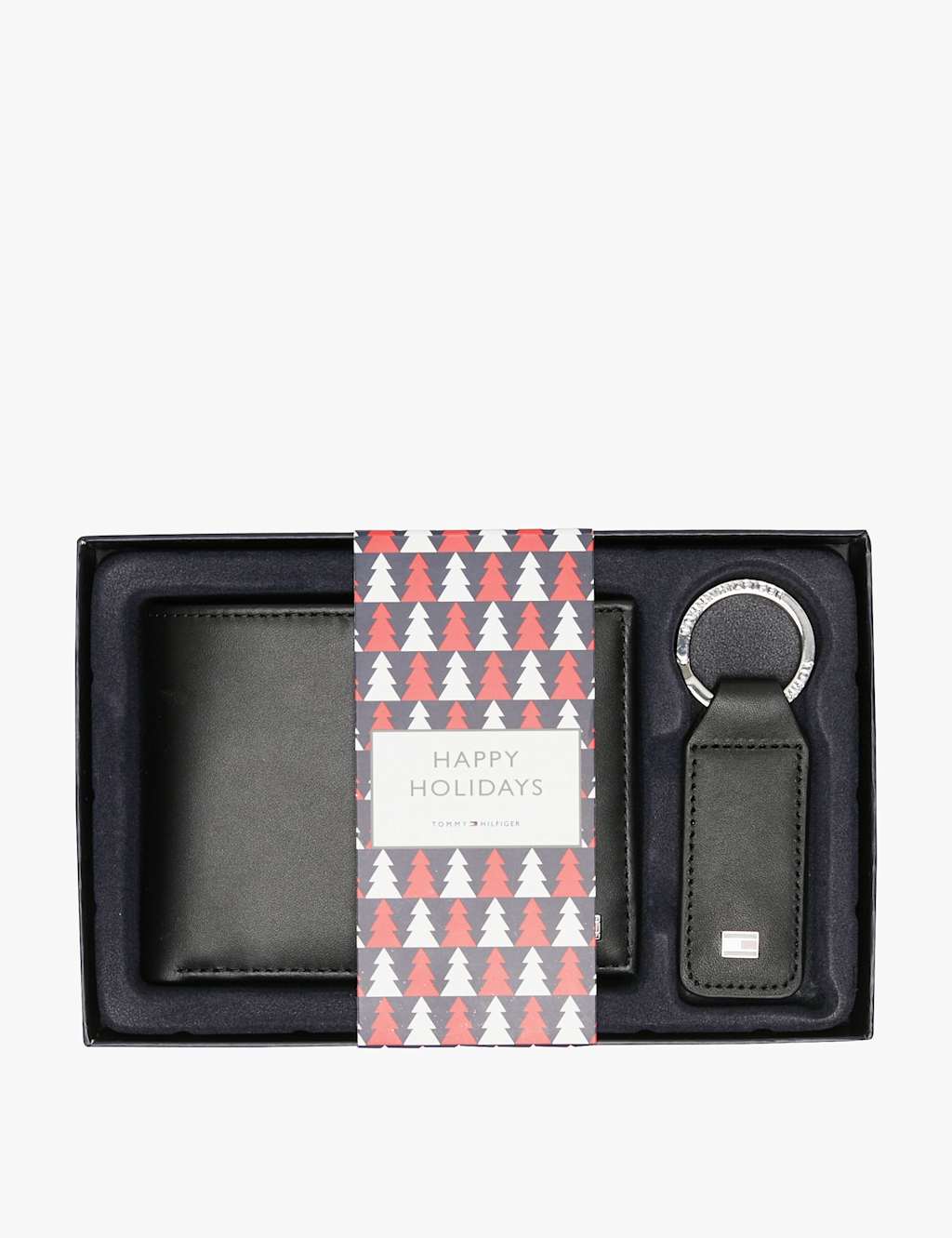 Tommy Hilfiger Eton Leather Bi-fold Wallet & Key Fob Black