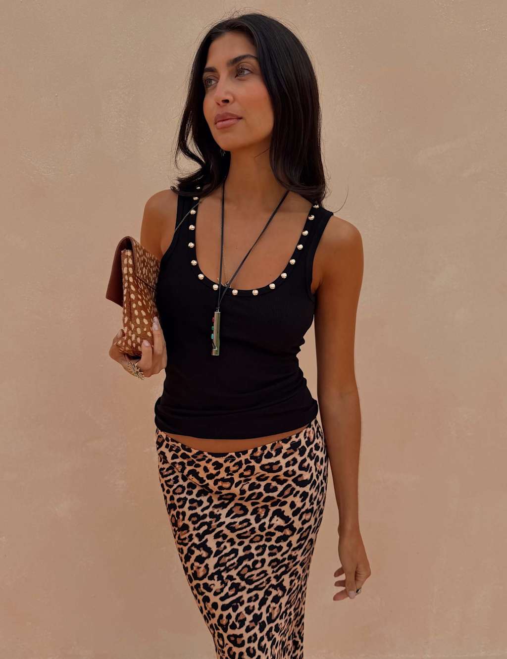 Never Fully Dressed Women's Ribbed Scoop Neck Stud Detail Vest Top - Extra Small - Black - Available at M&S