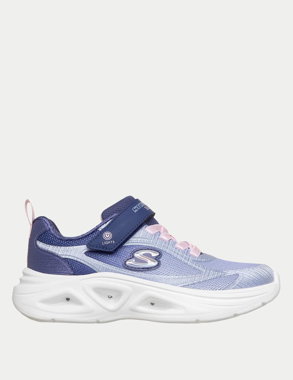 Skechers Girls Sola Glow 2.0 Trainers (9.5 Small-4 Large) - Navy Mix - Available at M&S