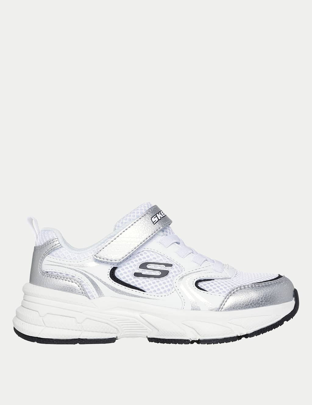Skechers Girls Retro-Graph Riptape Trainers (9 ½ Small-3 Large) - 1½ - White - Available at M&S