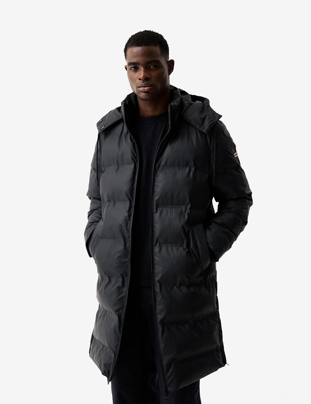 Hunter Bretton Hooded Puffer Jacket Black