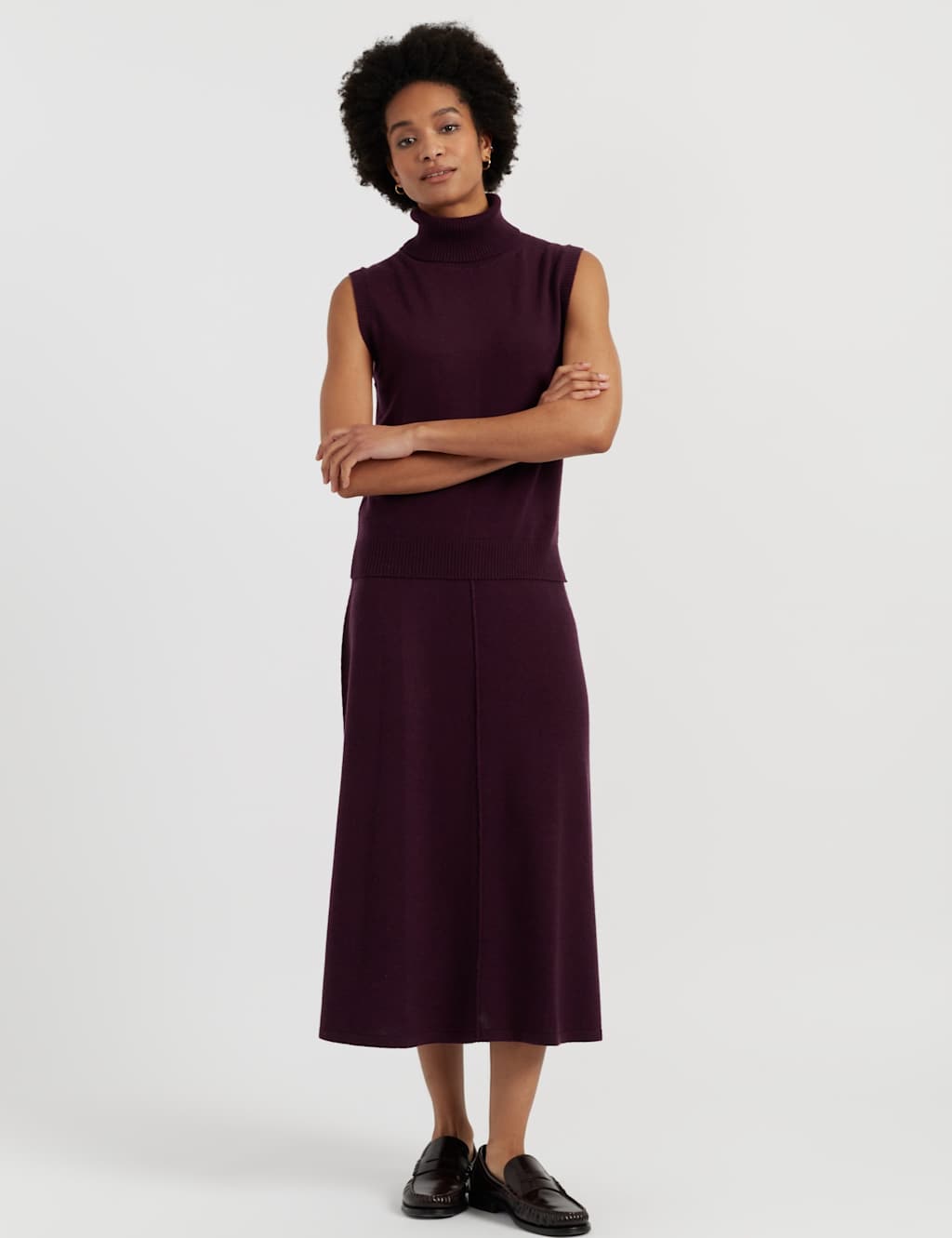 Chinti & Parker Women's Wool Rich Knitted Vest with Cashmere - Large - Purple - Available at M&S