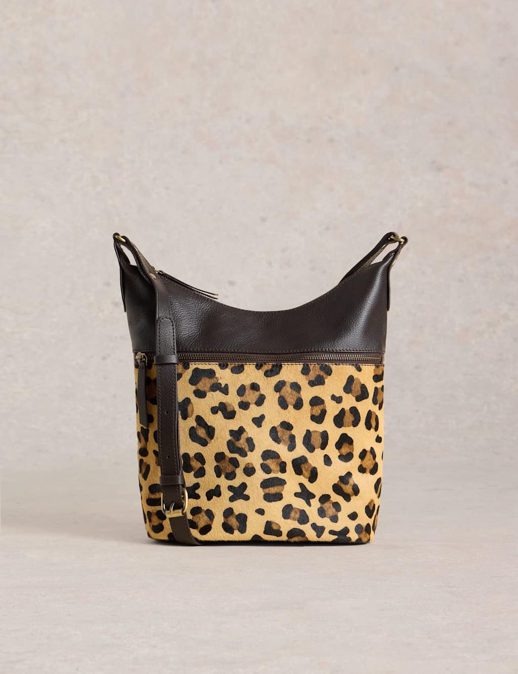 White Stuff Leather Crossbody Bag Brown Mix