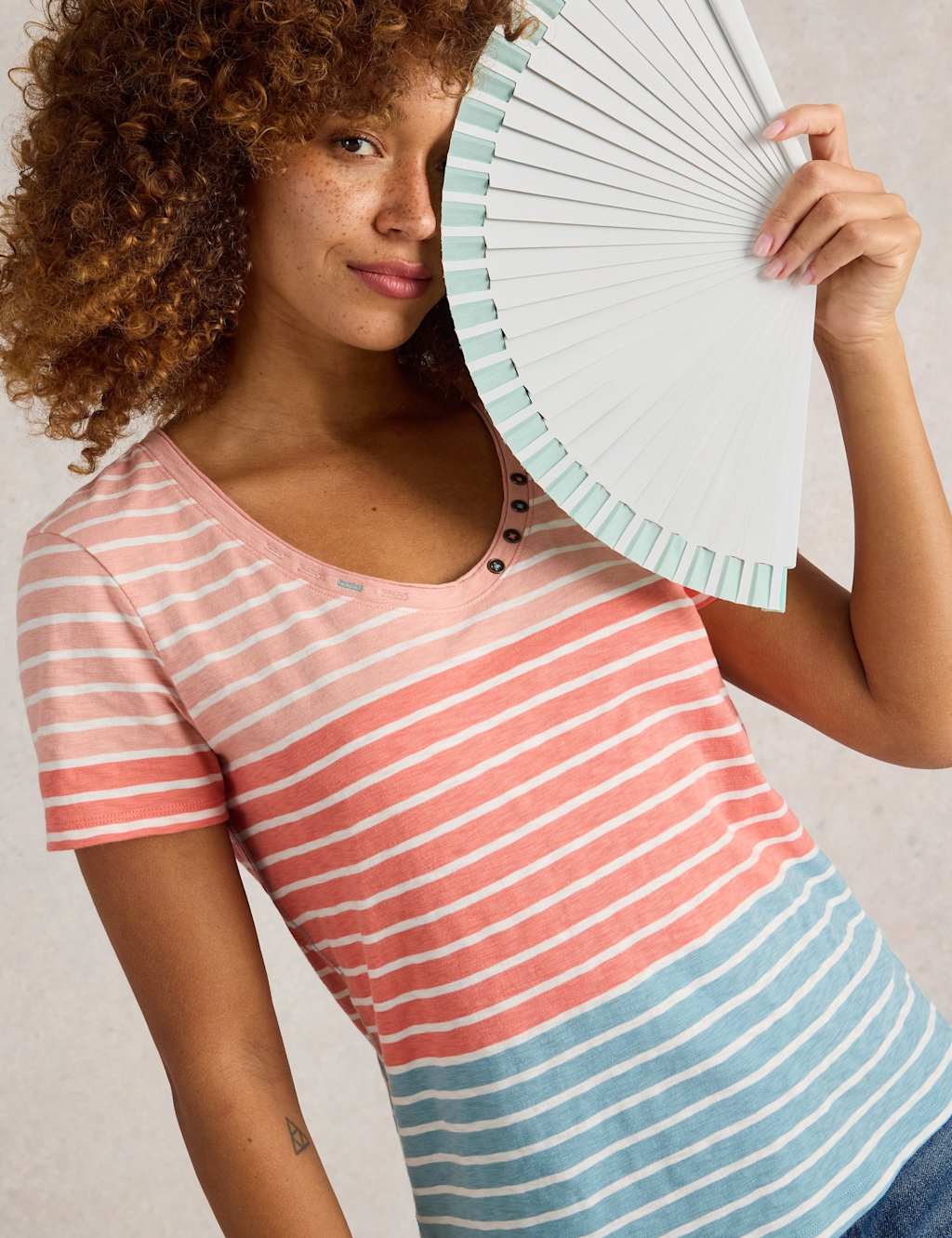 Pure Cotton Striped T-Shirt