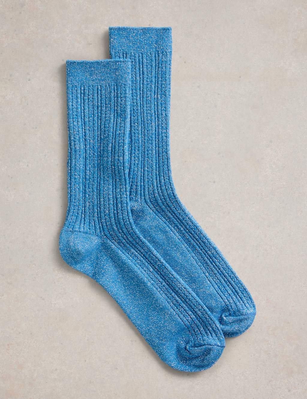 Cotton Rich Sparkle Cable Ankle High Socks