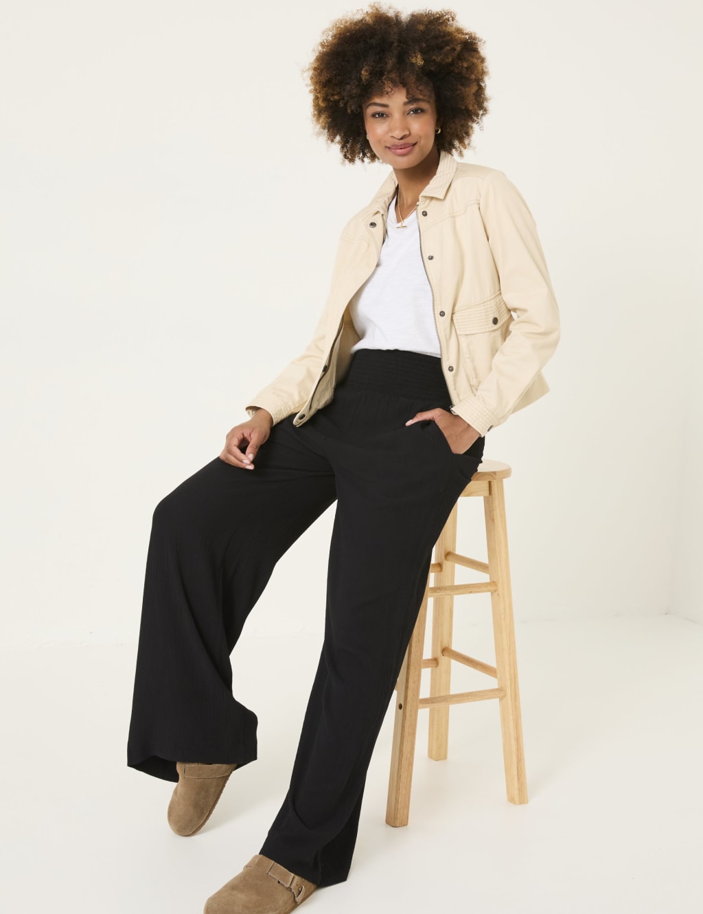 Elasticated Waist Palazzo Trousers