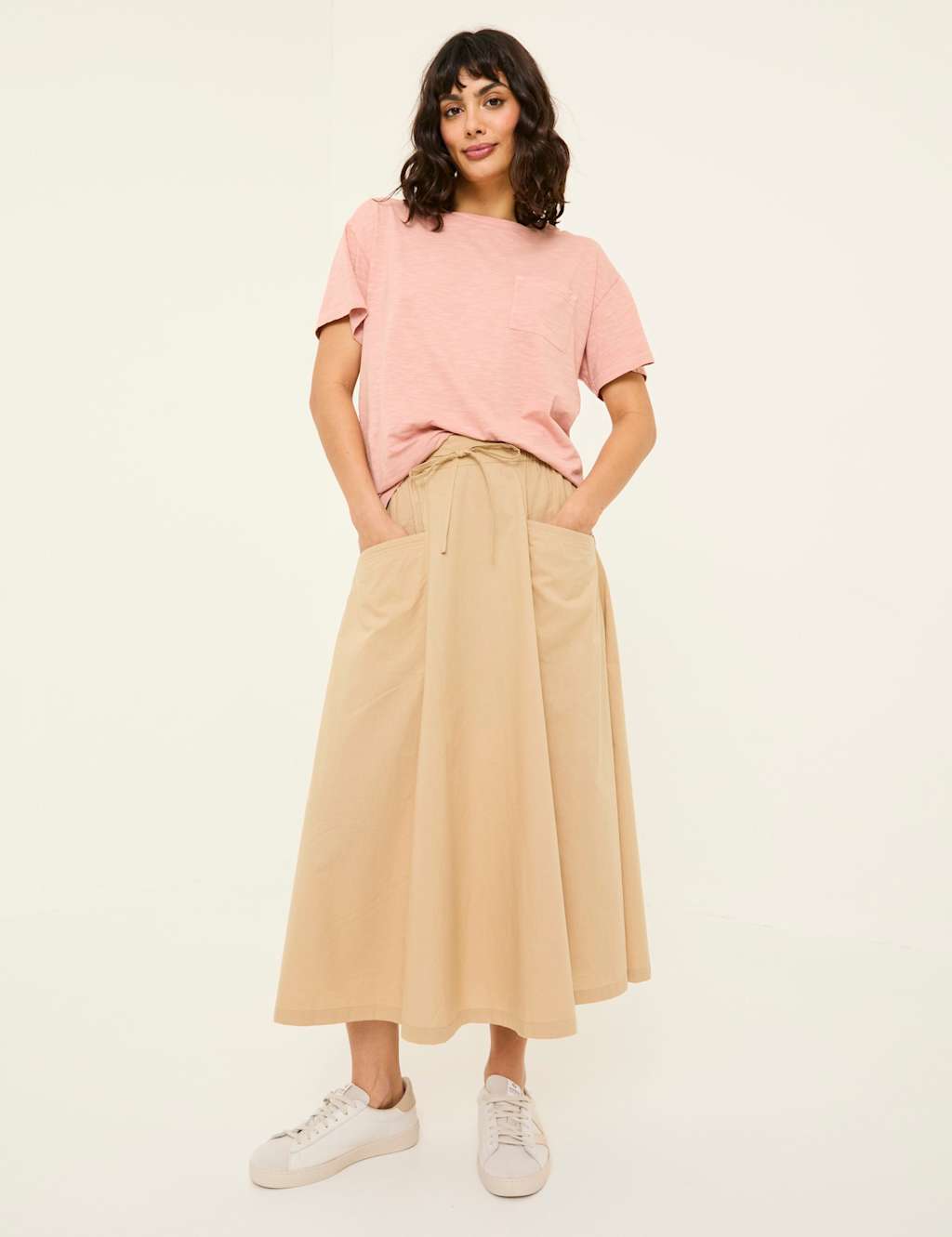 Pure Cotton Midi Skirt