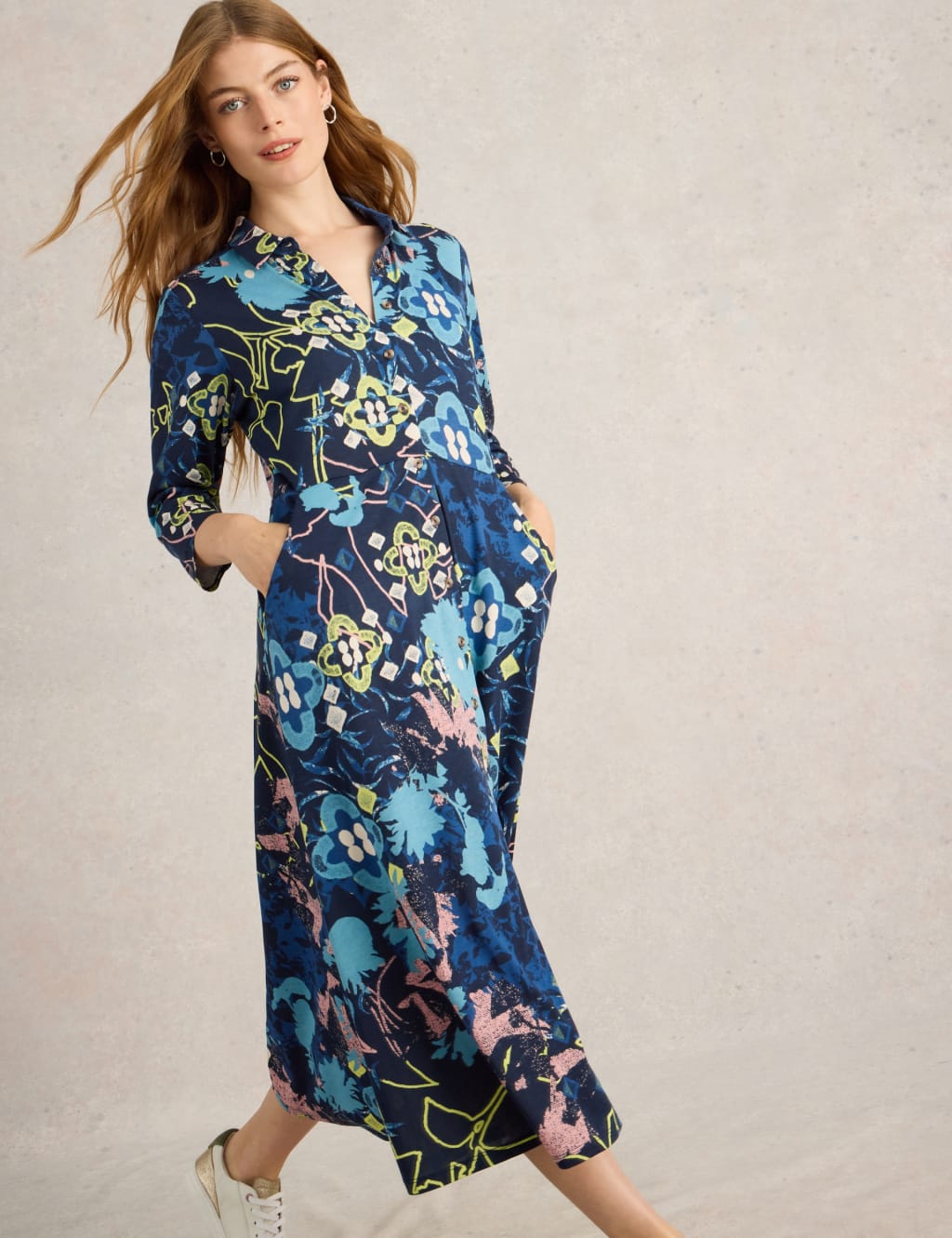 M and s blue dress top