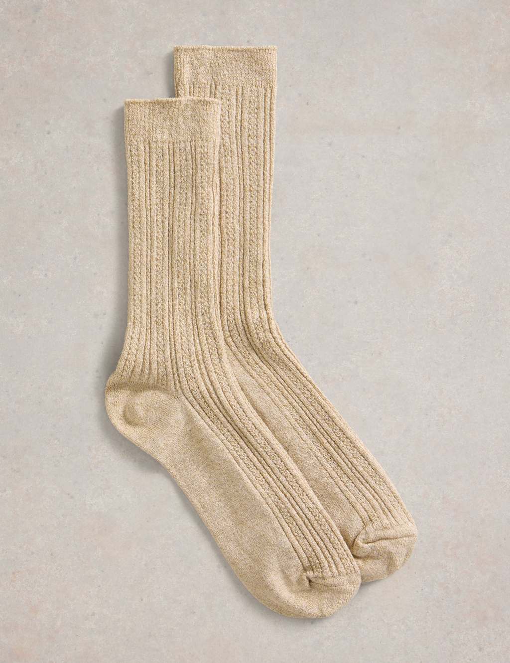 Cotton Rich Sparkle Cable Ankle High Socks