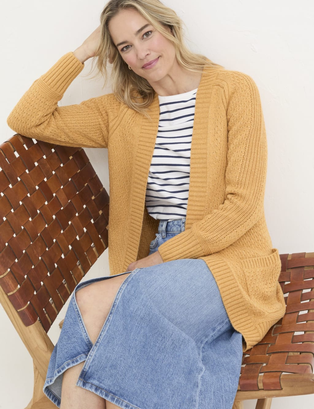 Textured Edge to Edge Longline Cardigan