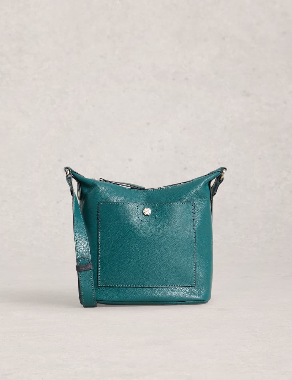 White Stuff Leather Mini Cross Body Bag Teal