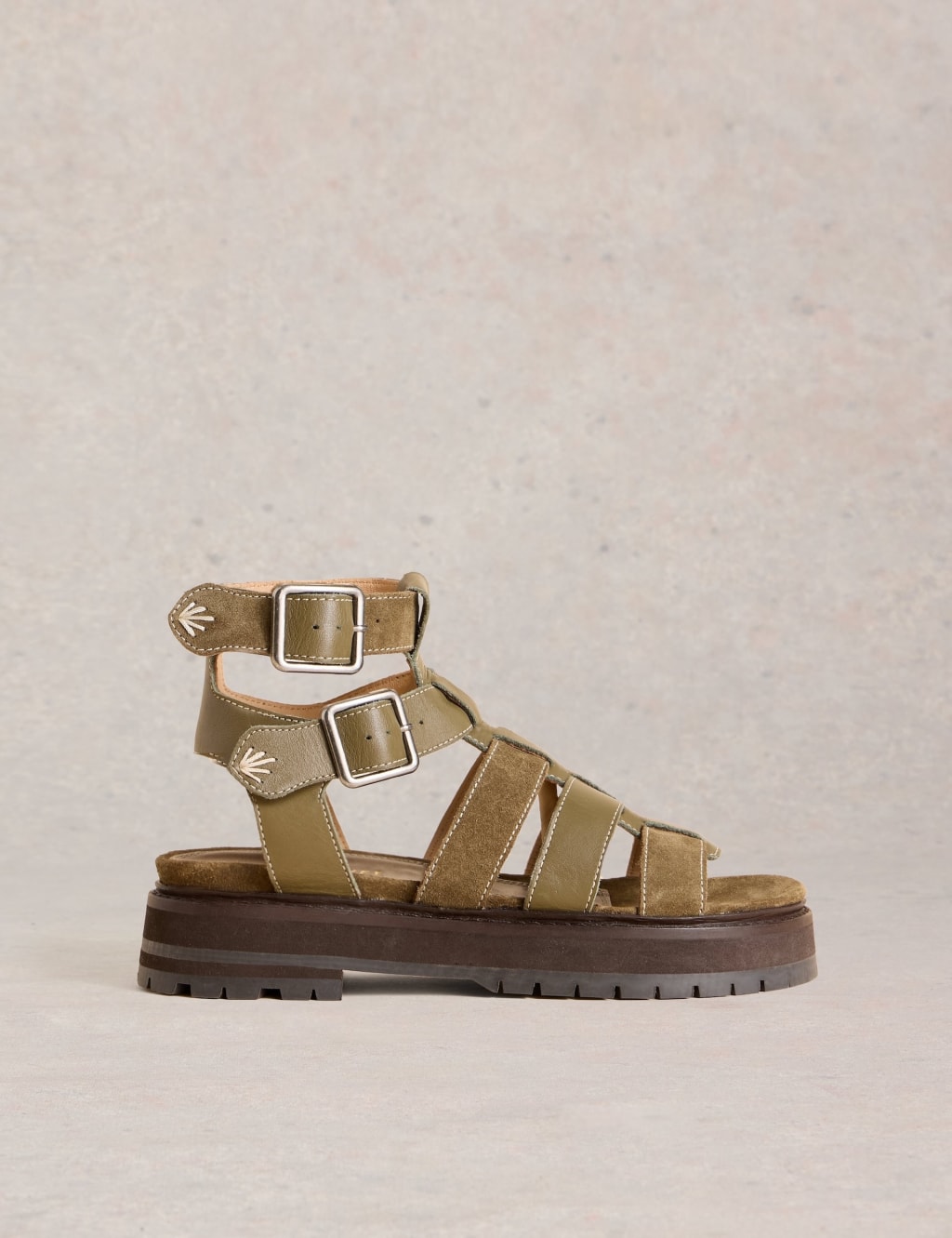 Suede Flatform Gladiator Sandals
