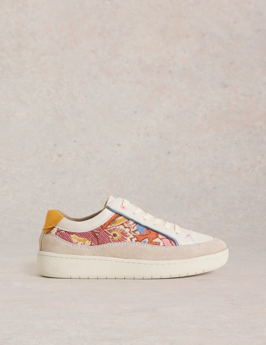 Leather Colour Block Flatform Trainers