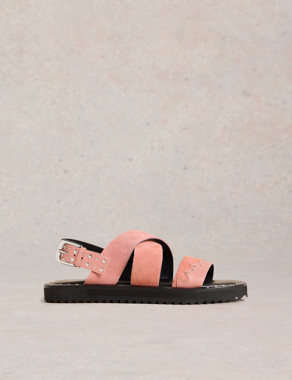 Suede Western Ankle Strap Sandal