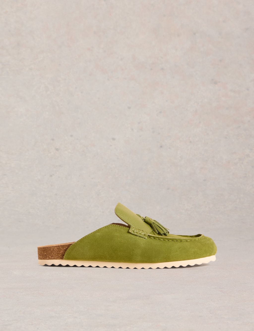 Suede Tassel Slip On Footbed Mules