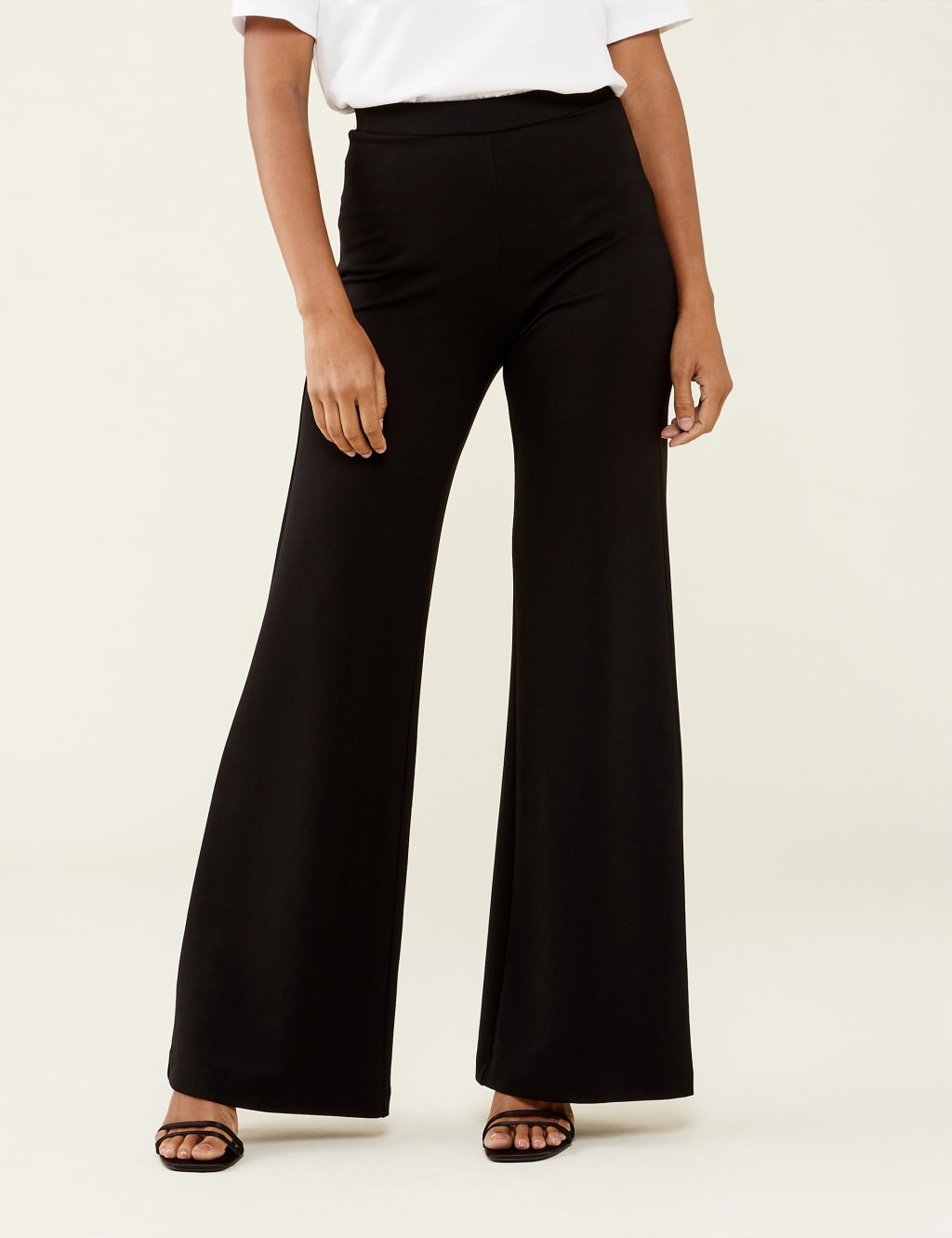 Elasticated Waist Wide Leg Trousers