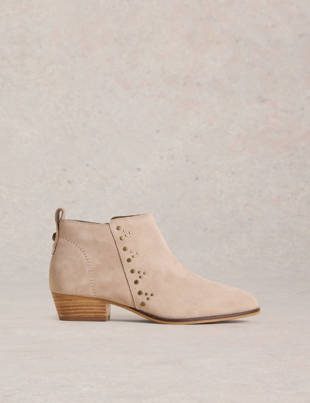Studded Block Heel Ankle Boots