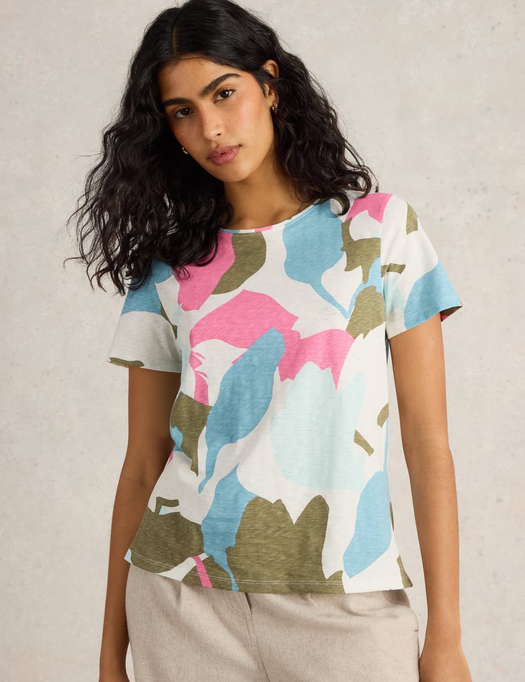 Pure Cotton Colour Block T-Shirt