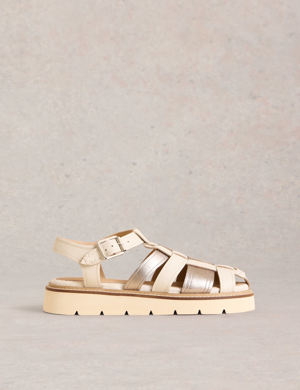 Leather Buckle Ankle Strap Flat Sandals