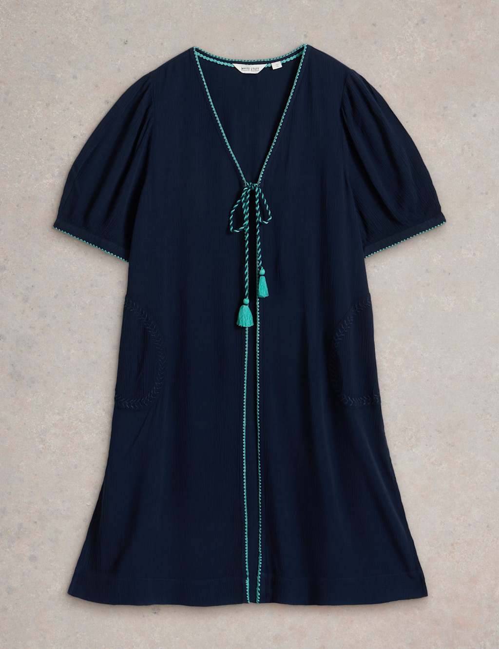 Tie Neck Midi Kaftan Beach Dress