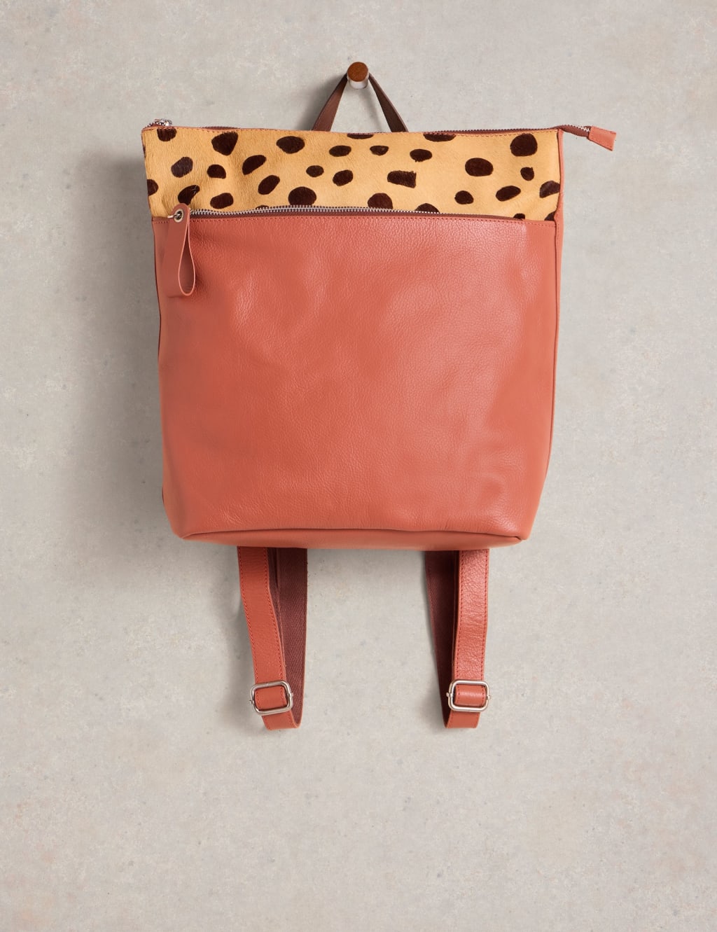 Leather Animal Print Backpack