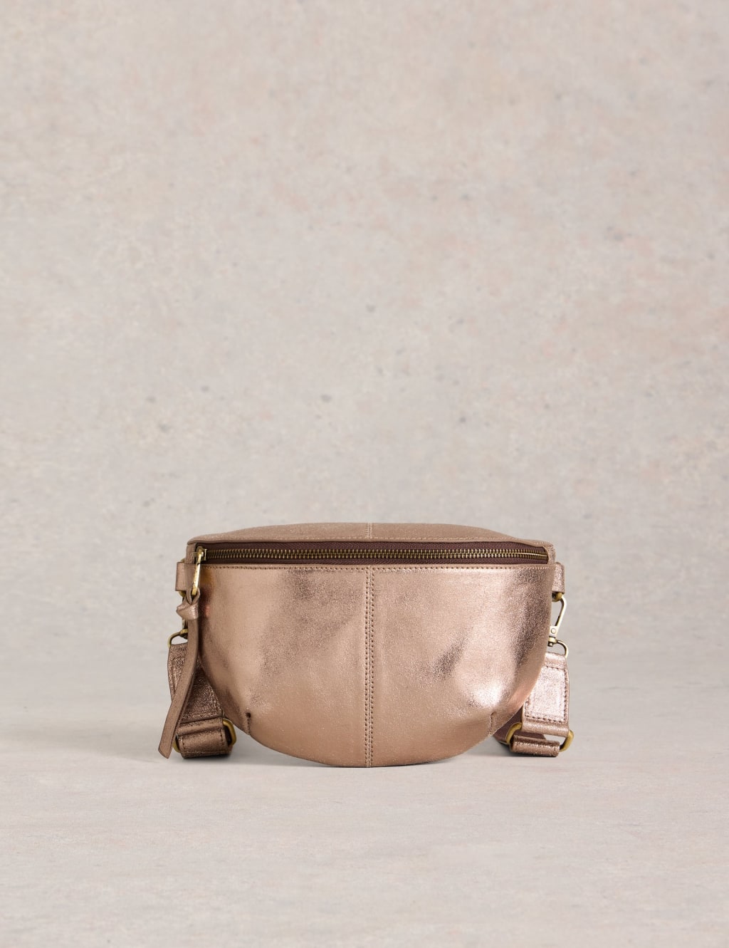 Leather Metallic Cross Body Bag