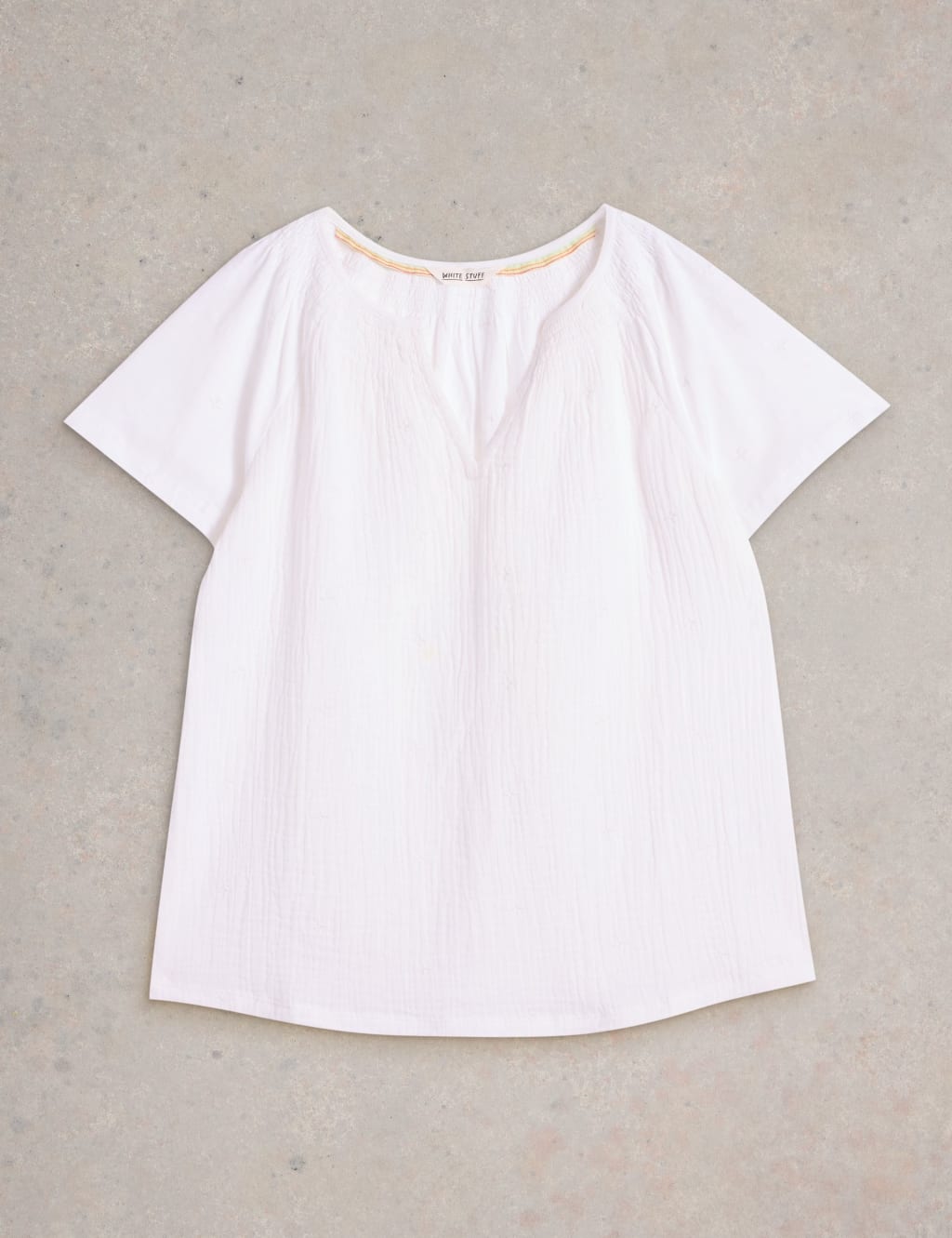 Pure Cotton Notch Neck Top