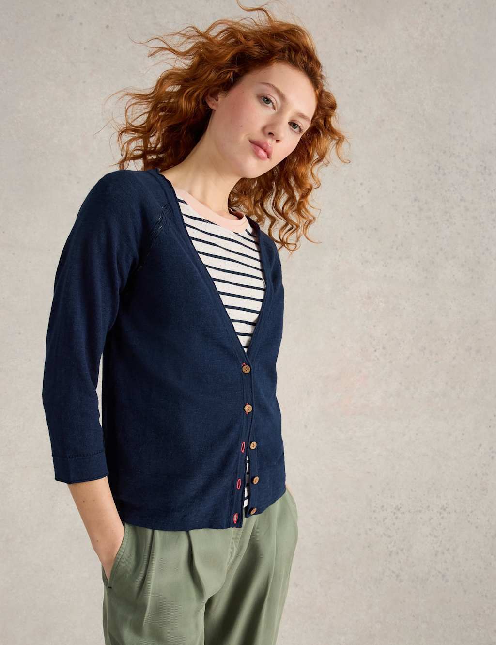 Cotton Rich V-Neck Cardigan