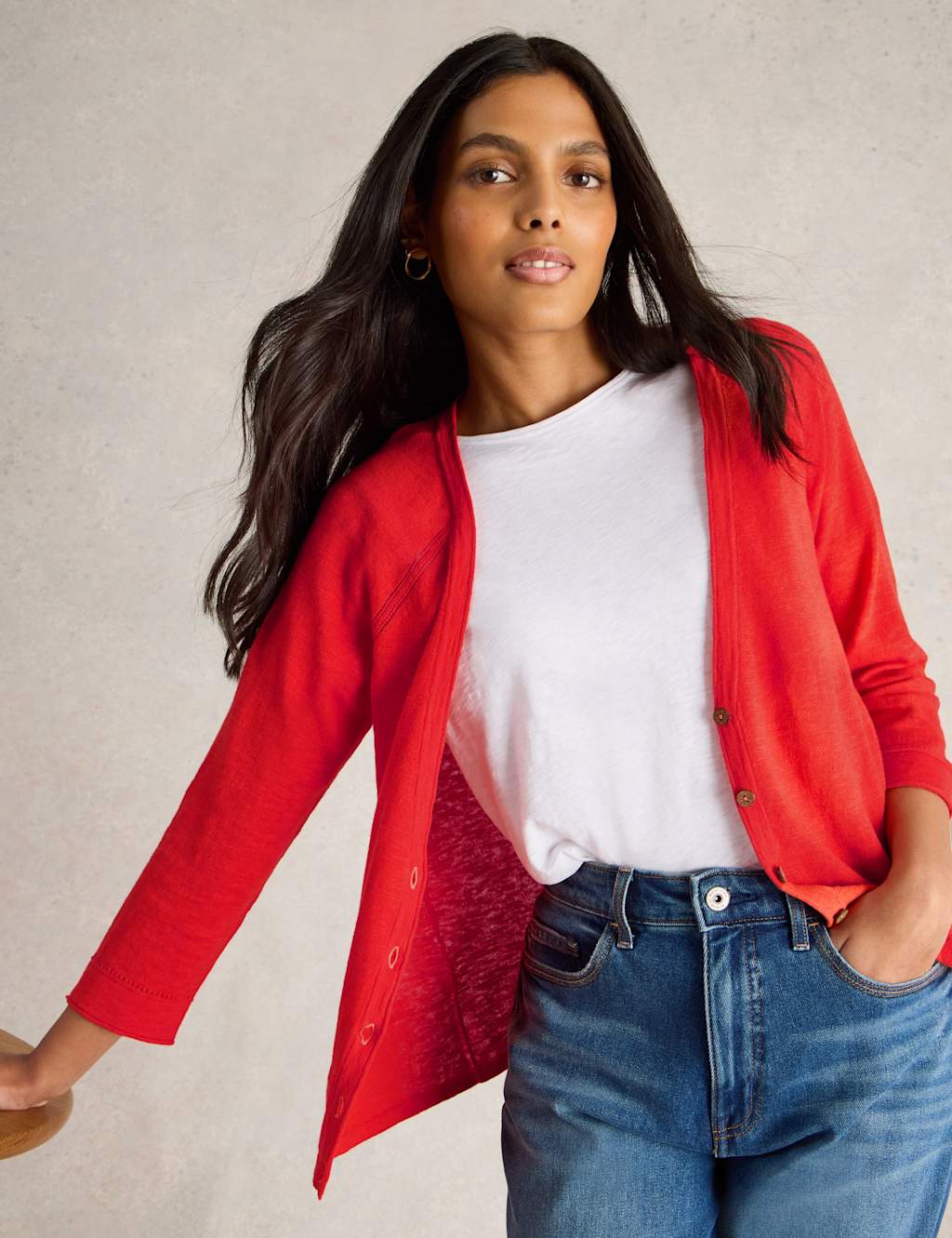 Cotton Rich V-Neck Cardigan