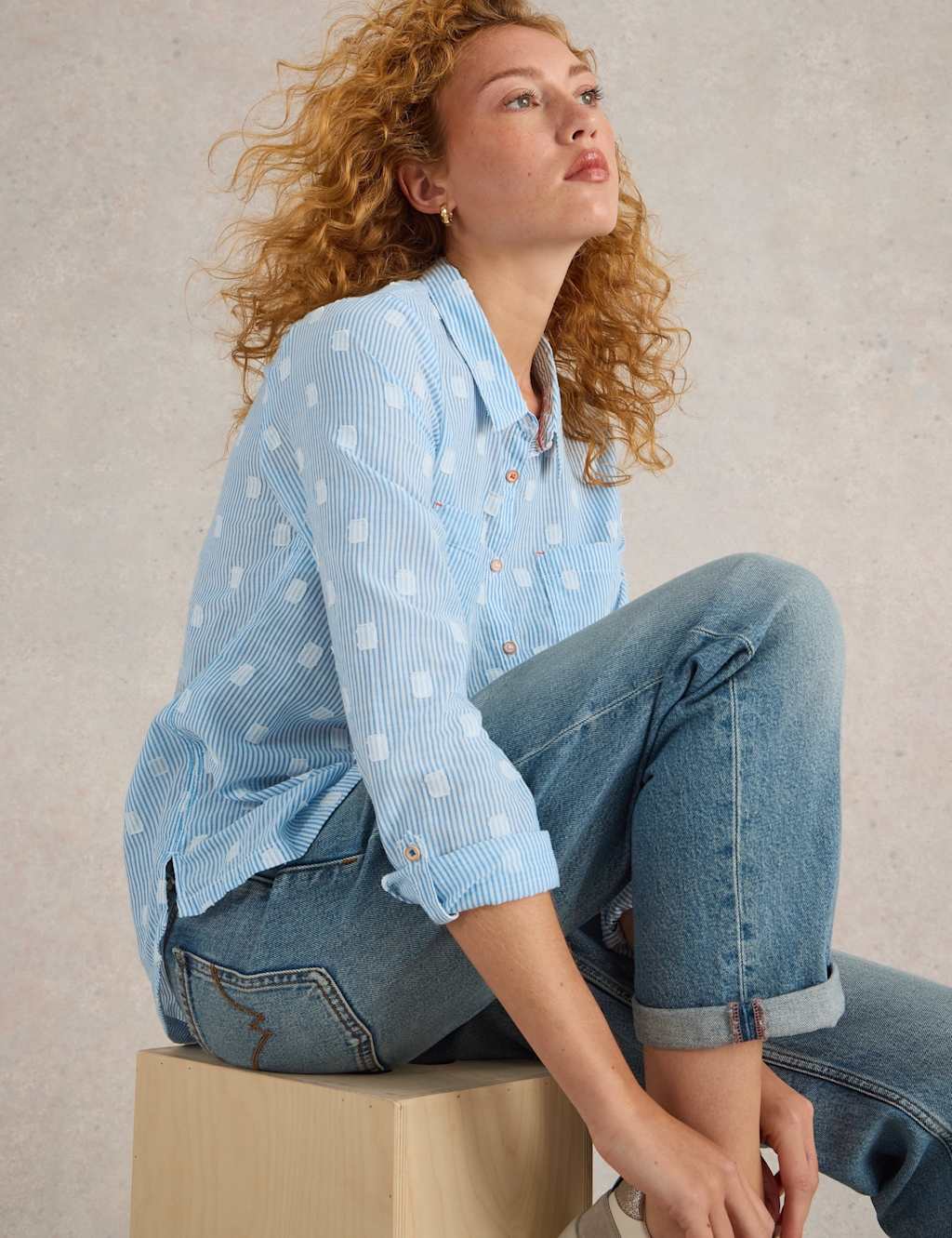 Pure Cotton Printed Button Through Shirt