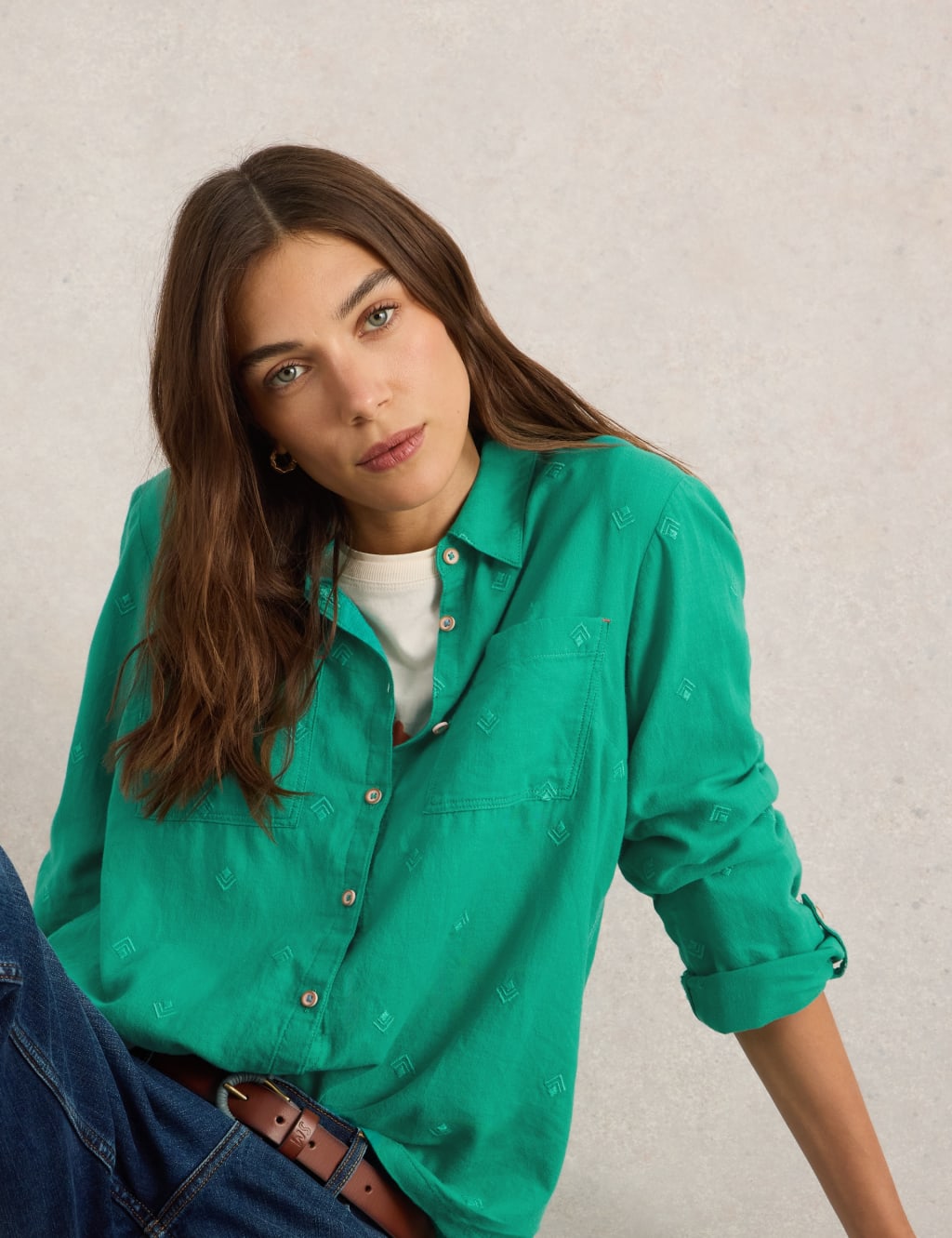 Pure Cotton Printed Button Through Shirt