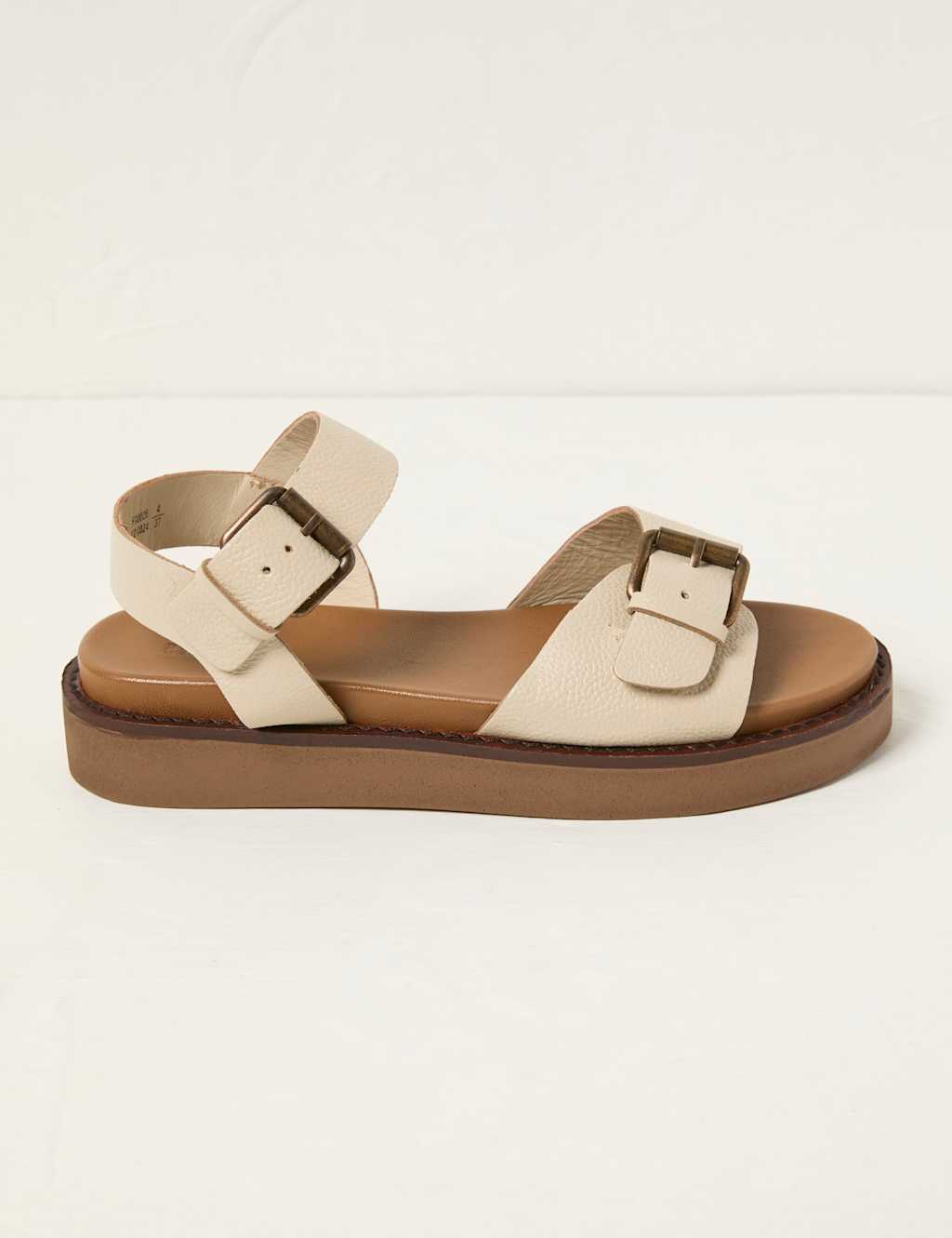 Leather Ankle Strap Buckle Flatform Sandals