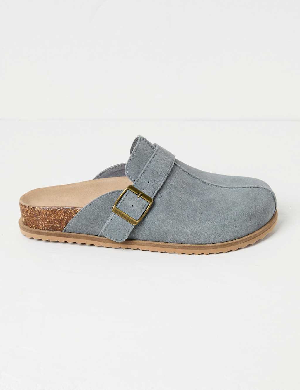 Suede Buckle Mule Slippers